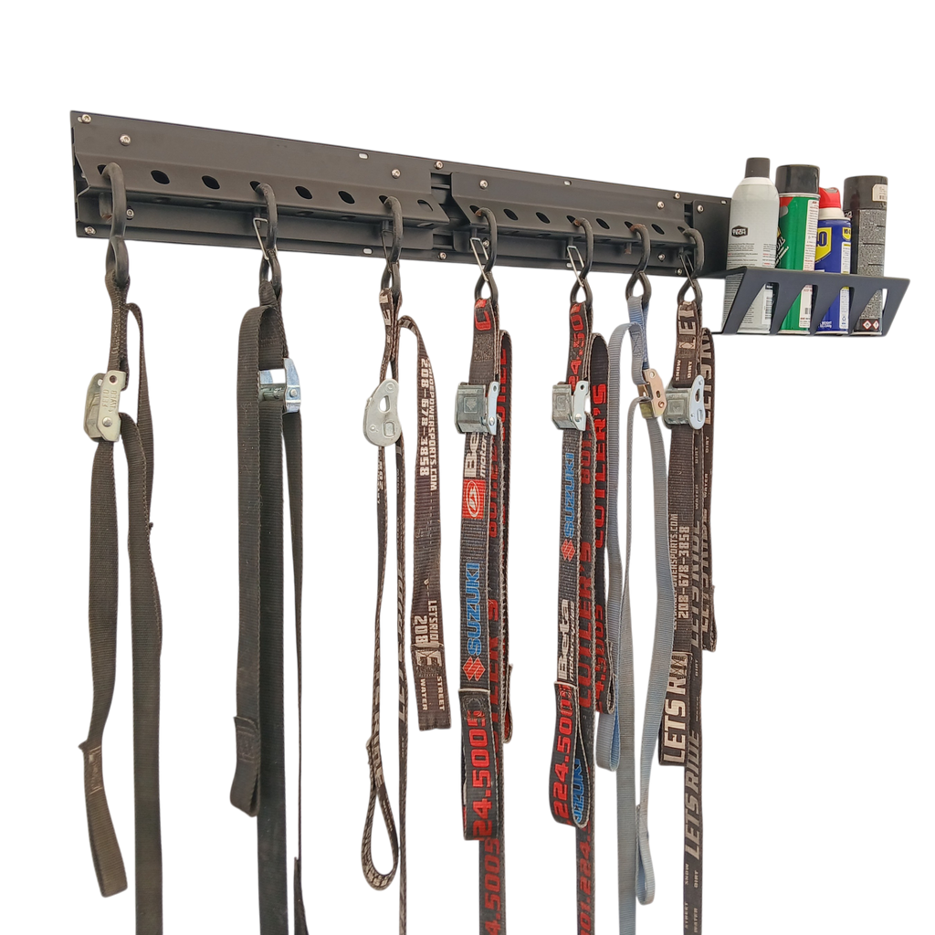 WRP Premium Bundle-Tie Down Rack/Aerosol Can Rack Enclosed Trailer Wall Mounted Accessory Kit