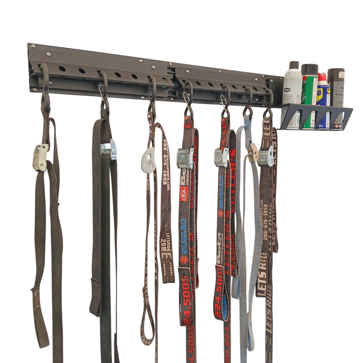 WRP Premium Bundle-Tie Down Rack/Aerosol Can Rack Enclosed Trailer Wall Mounted Accessory Kit