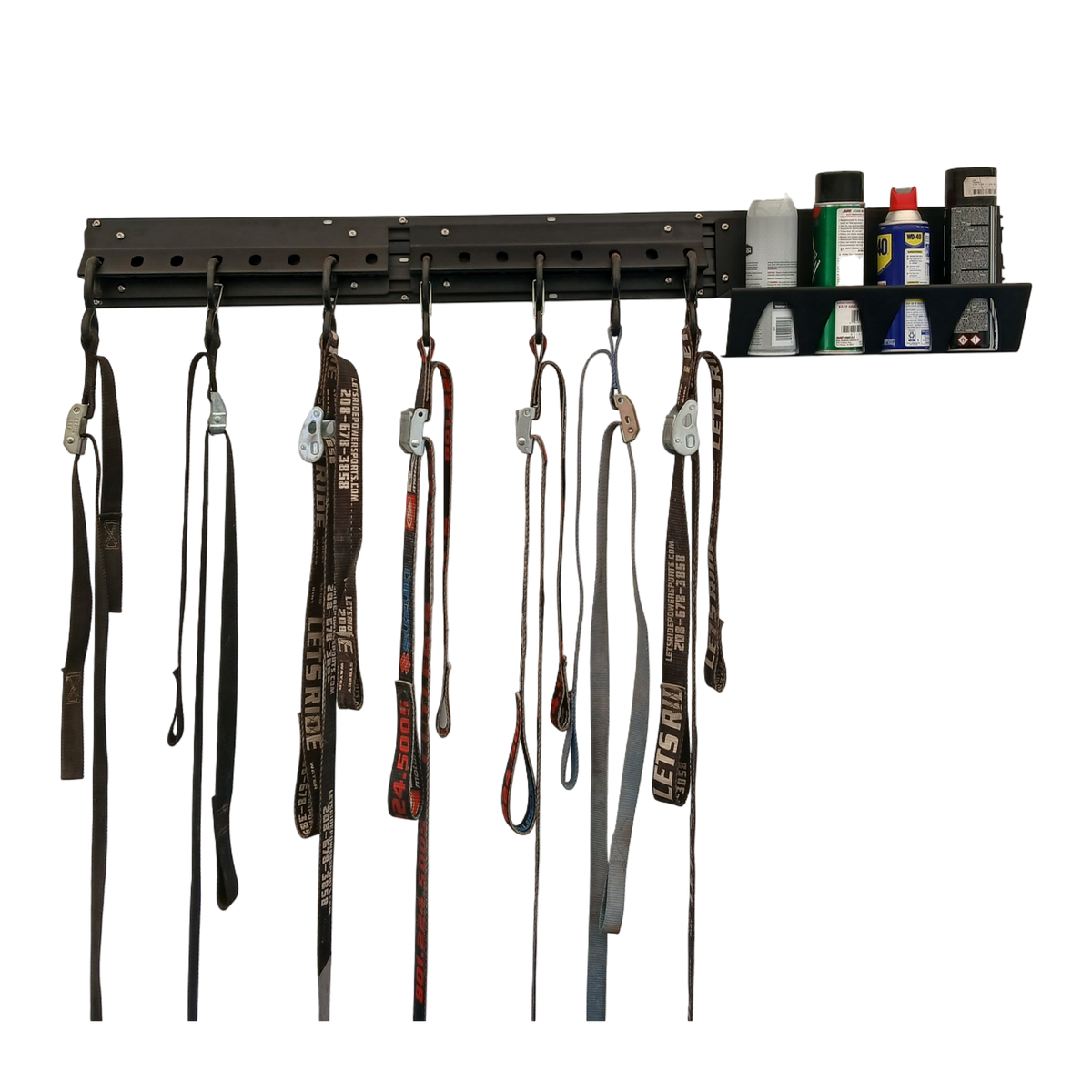 WRP Premium Bundle-Tie Down Rack/Aerosol Can Rack Enclosed Trailer Wall Mounted Accessory Kit