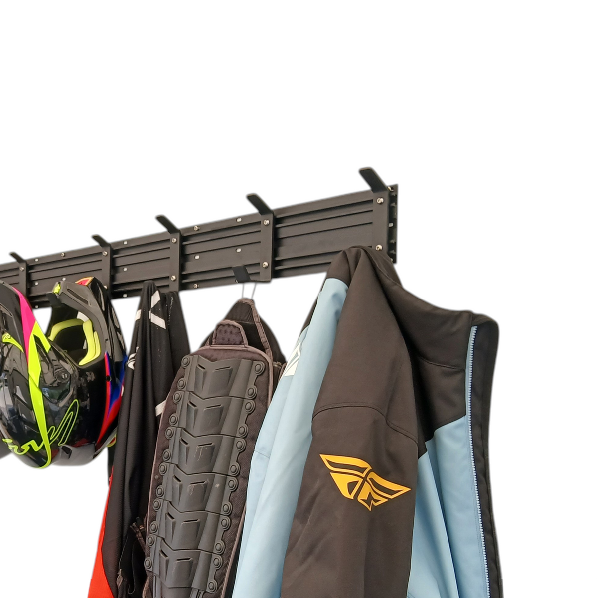 WRP Premium Bundle-3 Helmet 3 Coat Rack Enclosed Trailer Wall Mounted Accessory Kit